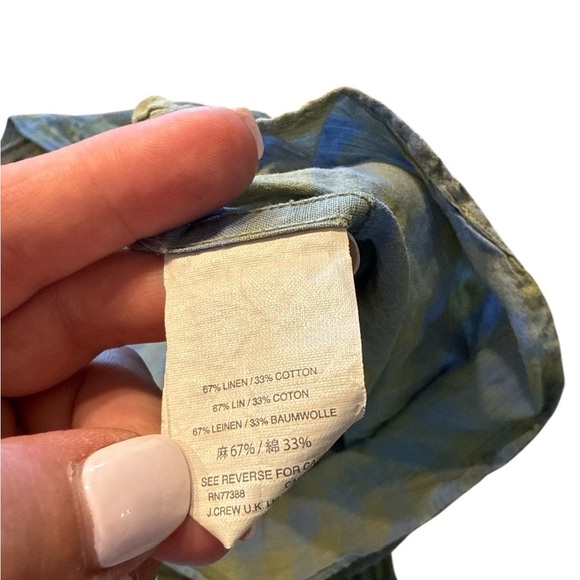 J. Crew Blue and Green Casual Button Down Shirt Slim Fit - Picture 7 of 7